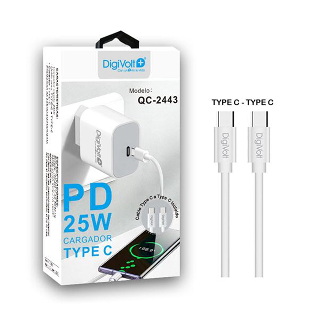 Digivolt Cargador Pd Type-C A Type-C 25w Qc-2443